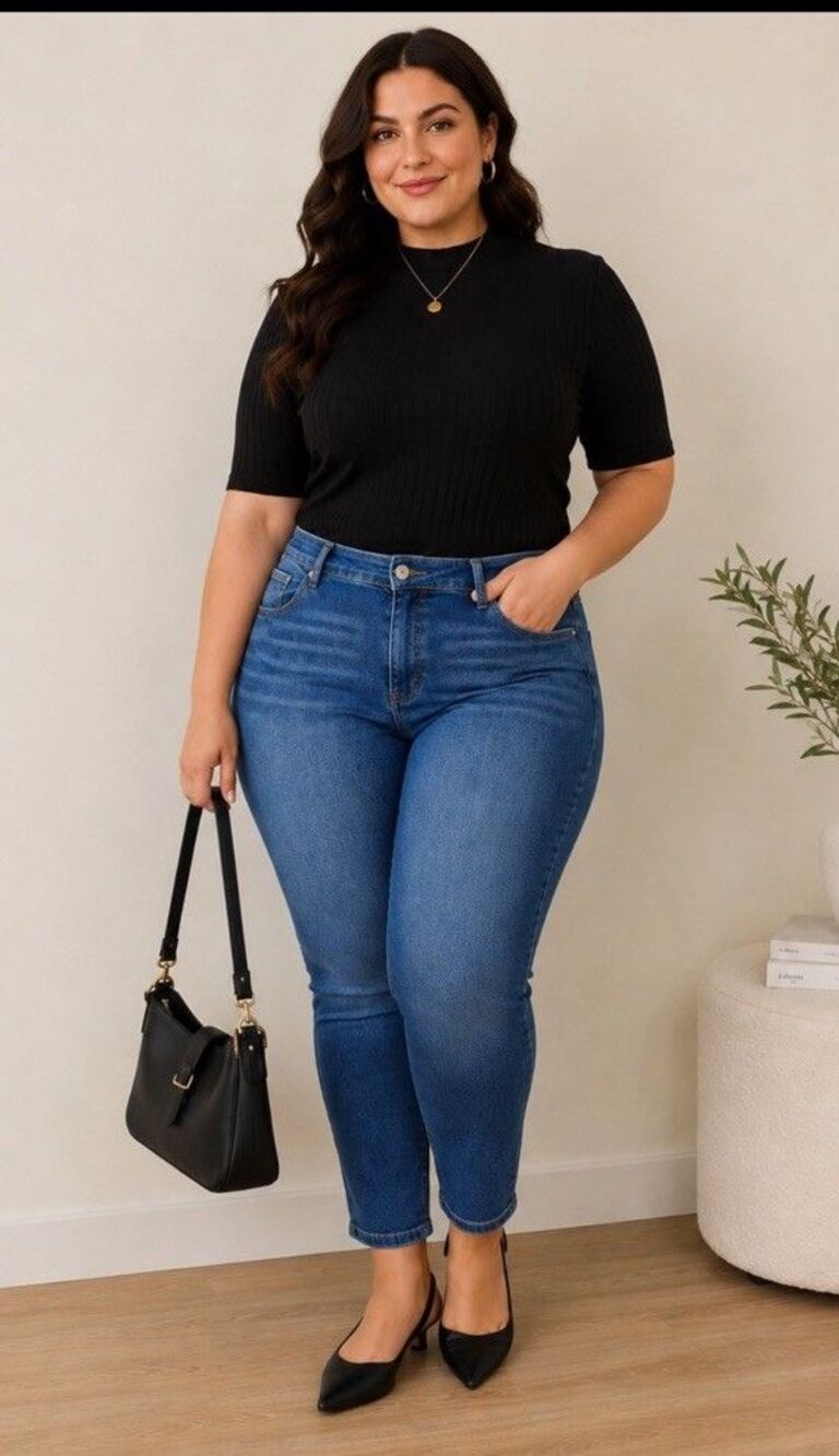 Tahari Women’s Plus Size 24W Chloe Tummy Tuck Slimming Skinny Jeans Dark Wash